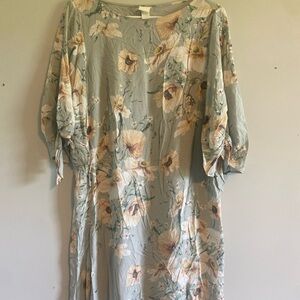 H&M Light Blue Floral Long Sleeve Dress